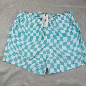 Bloomie's Wavy Check Swim Trunks XL
